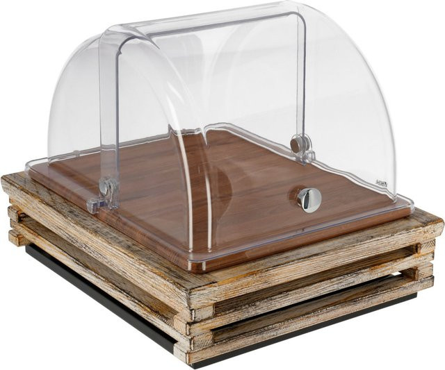 VEGA Buffetvitrine Natchez in Vintage Weiß und Eiche mit transparenten Elementen, Rechteckig, B/T/H: 31 x 37 x 27,7 cm - Bild 1