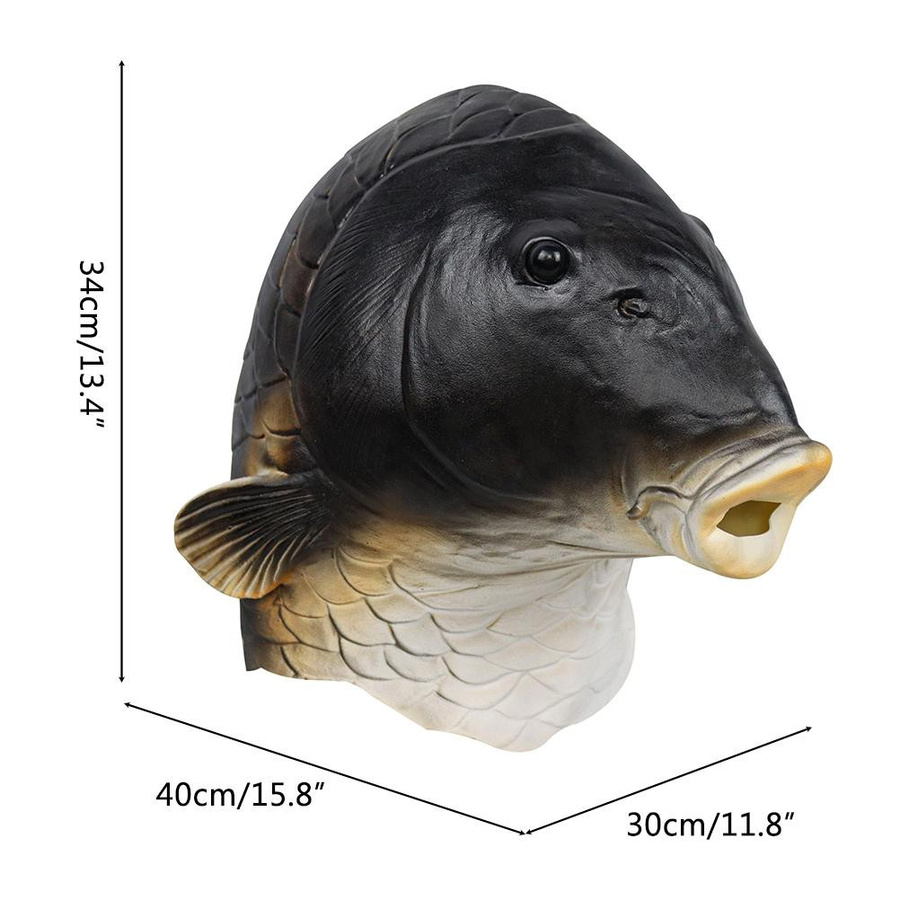 TOMTOP JMS Fischkostüm Gesichtsbedeckung aus Latex - Bild 3