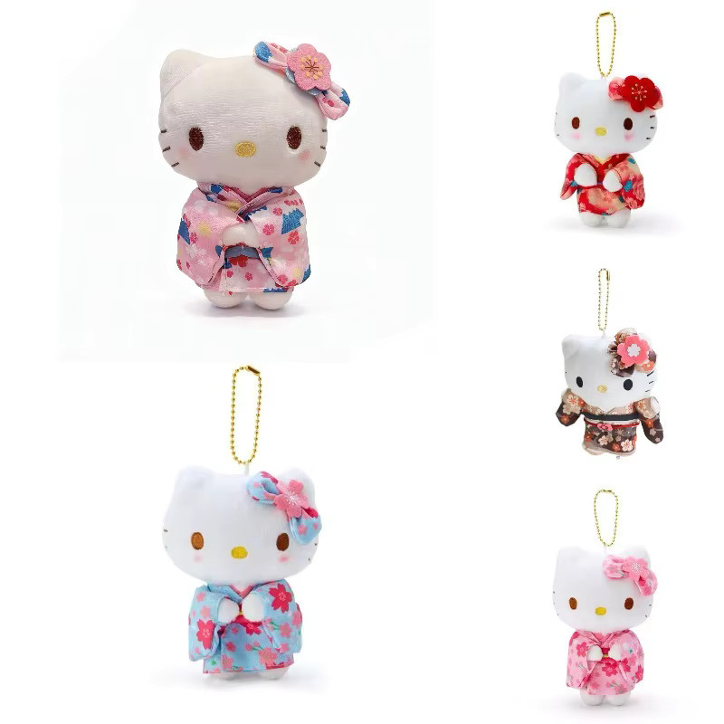 E-STRONG Hello Kitty Plüschpuppenanhänger, Rosa / Pink, Blau - Bild 2