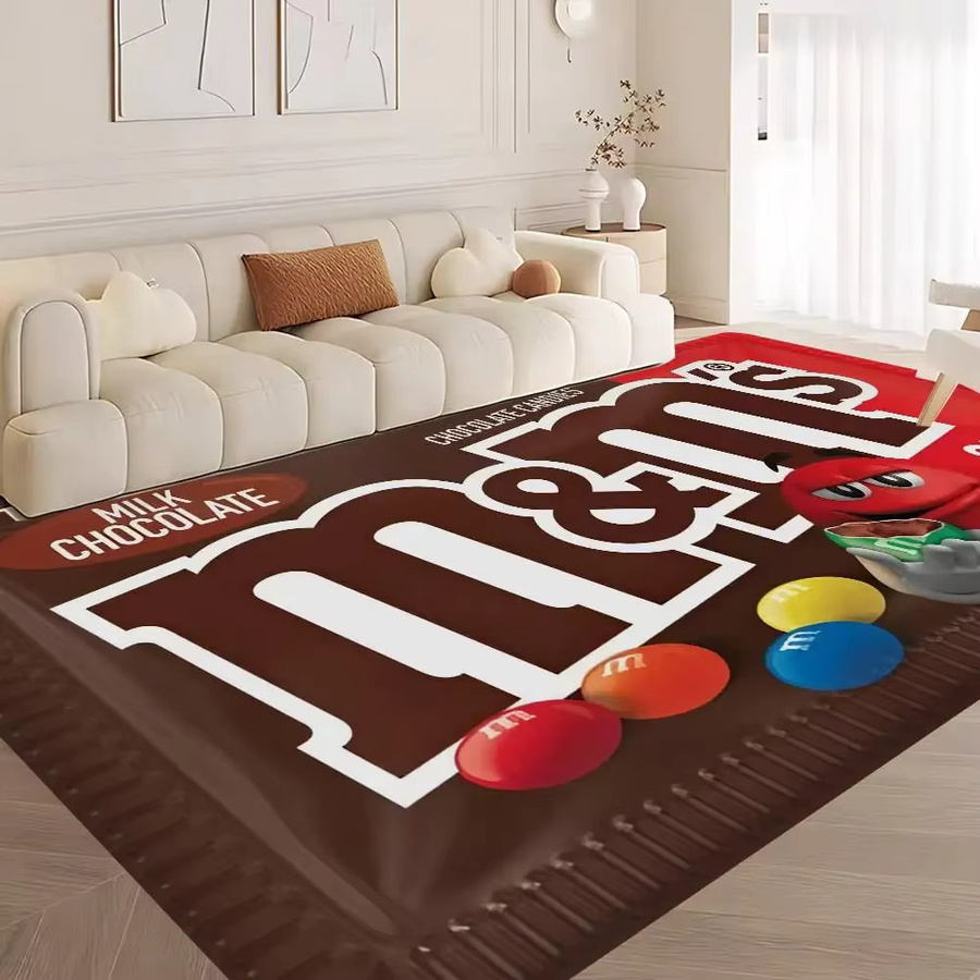 Potdemiel M Chocolate Candy Bodenmatte im INS-Stil, rutschfeste und weiche Teppichmatte für Schlafzimmer und Haushalt, Mehrfarbig, Rechteckig - Bild 3