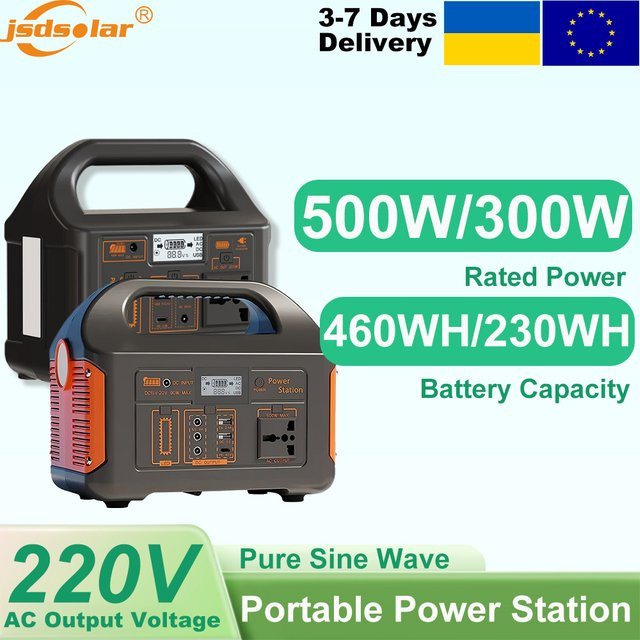 Gaiaray Tragbare Powerstation 460Wh USV-Schnelllade-Stromversorgung mit 500W Solargenerator für Camping, Wohnmobil und Notstrom - Bild 1
