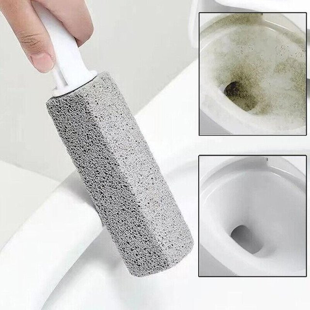 Kalkflecken-Remo-XA Bimsstein-Toilettenbürste mit Reinigungsbürste in Weiß - Bild 1