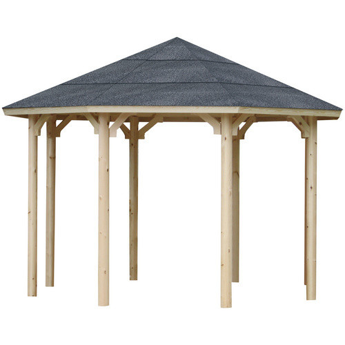 Wolff Finnhaus Holzpavillon Kreta 8, achteckig, beige, B/T: 327 x 327 cm - Bild 2