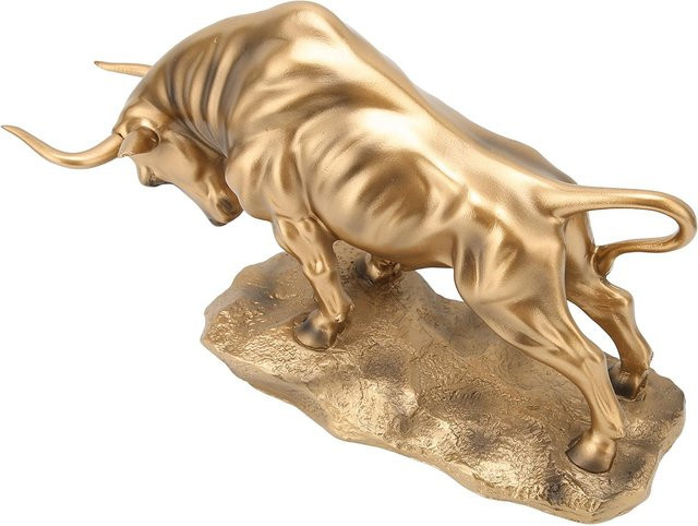 Goldene Stierskulptur aus Harz als Feng Shui Ochsenfigur für deine Heim- und Bürodekoration - Bild 1