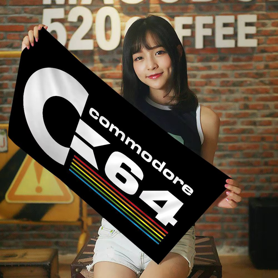 Potdemiel C-Commodore 64 Logo Strandtuch aus Mikrofaser und Baumwolle, bunt, schnell trocknend und sandfrei - Bild 6