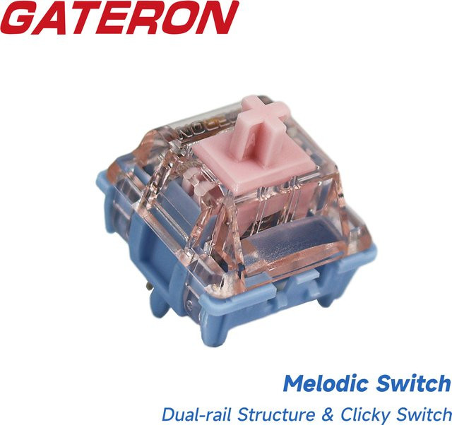 Gateron Melodic Switch 5-Pin Click Dual-Rail Vorgeschmiert 60g SMD RGB DIY Hotswap für mechanische Tastaturen - Bild 1