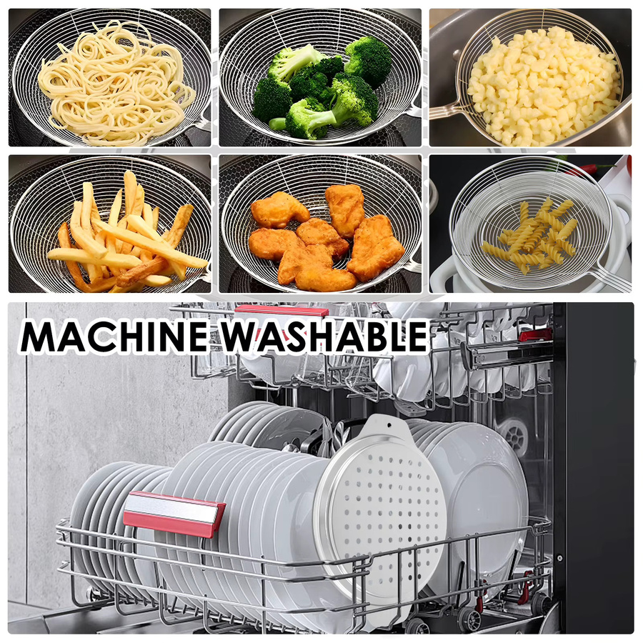 Willstar Spaetzle Maker Set aus Edelstahl in Silber mit feinem Sieb, Schaber und Skimmer-Löffel für traditionelle Eiernudeln - Bild 5