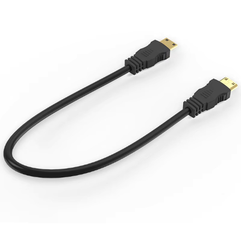 AXONUS Mini-HDMI-zu-Mini-HDMI-Kabel in Schwarz, 15 cm, Videokonverterkabel für 1080p, geeignet für Projektor, HDTV, Display und Laptop - Bild 1