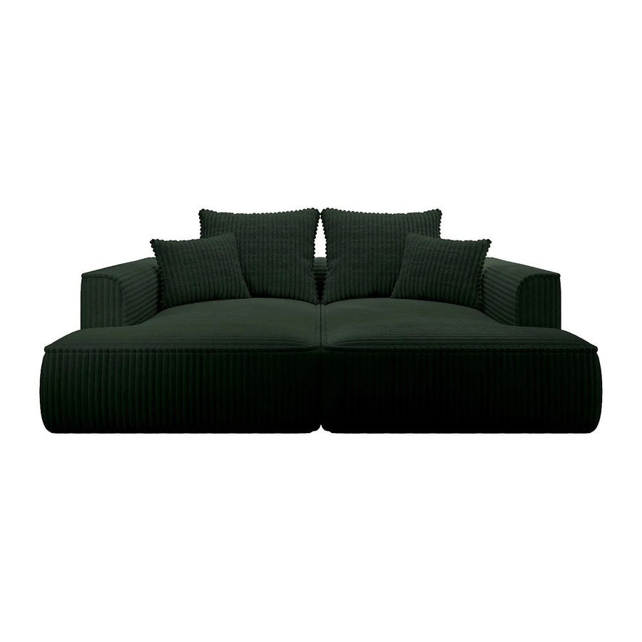 Vente-unique Sofa Pineta in Grün mit Cord-Bezug, Breite: 230 cm - Bild 2