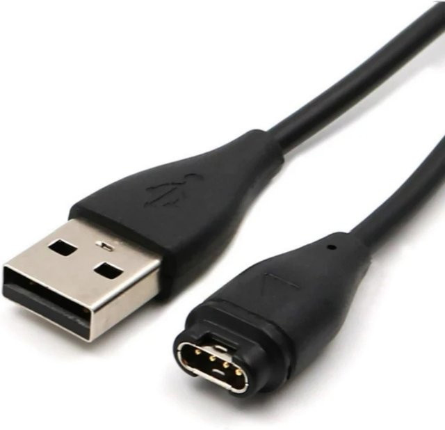 USB-Ladekabel Schwarz für Garmin Fenix, Forerunner, Vivoactive und Venu Modelle, Länge: 100 cm - Bild 1