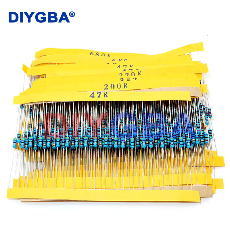 DNIGEF Metallfilm-Widerstand-Set mit 600 Teilen, 1% Toleranz, 30 verschiedene Werte von 10 Ohm bis 1 MOhm, Multicolor - Bild 2