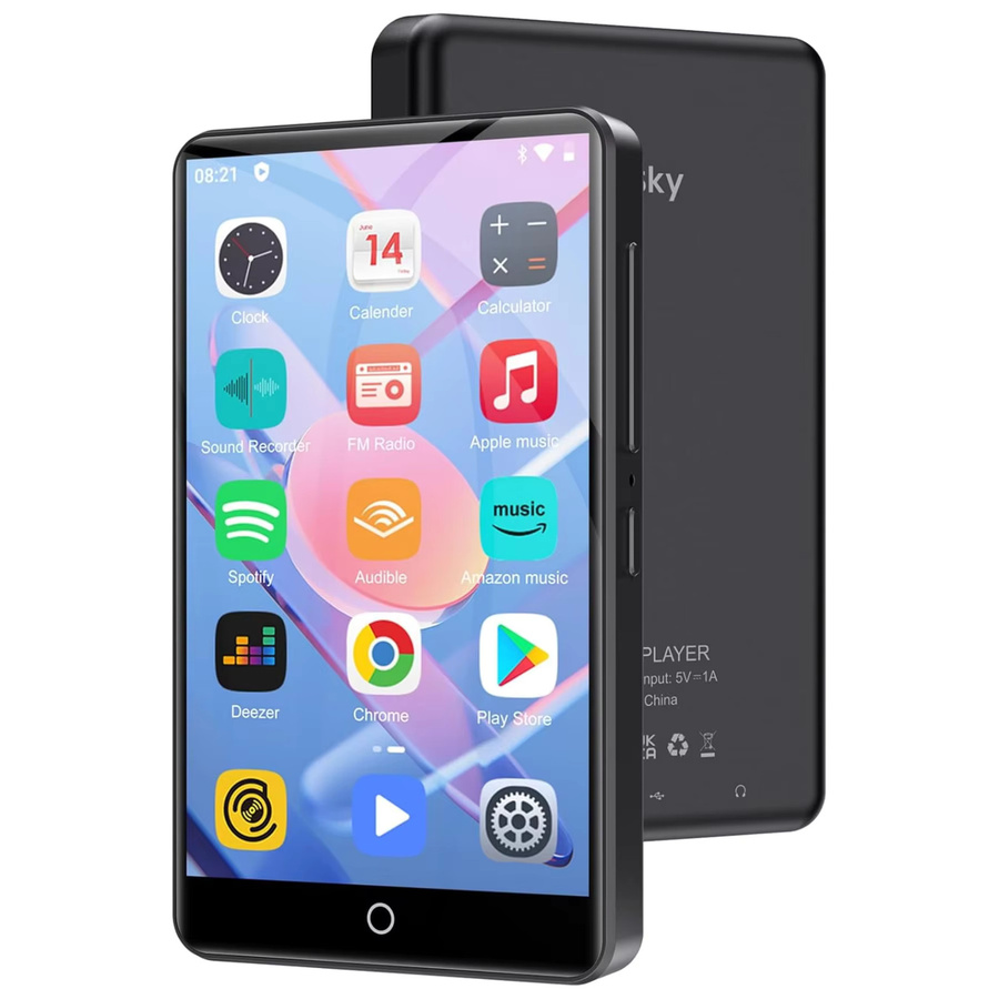 Oilsky Portabler Audio Player mit 4,0-Zoll-IPS-Touchscreen, Android 9.0, Bluetooth und WLAN in Schwarz, unterstützt Spotify und Audible, bis zu 512 GB Speichererweiterung - Bild 4