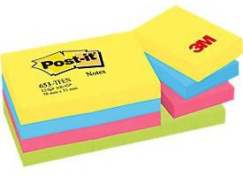 POST-IT Haftnotizen Energetic Collection, Mehrfarbig, 12 x 100 Blatt, B: 5,1 cm, H: 3,8 cm - Bild 1