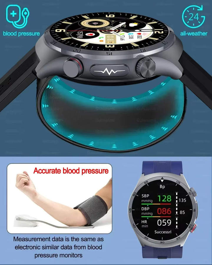 GUHUAVMI Smartwatch, Silikon, Schwarz, Herren, NFC - Bild 4