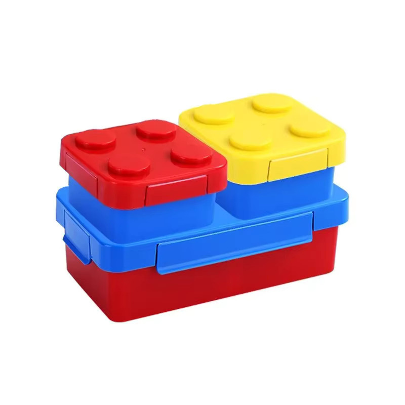 VIE LENTE Modulare Bento Box aus Kunststoff mit Snap-Lid für Kinder und Studenten, Mehrfarbig - Bild 4