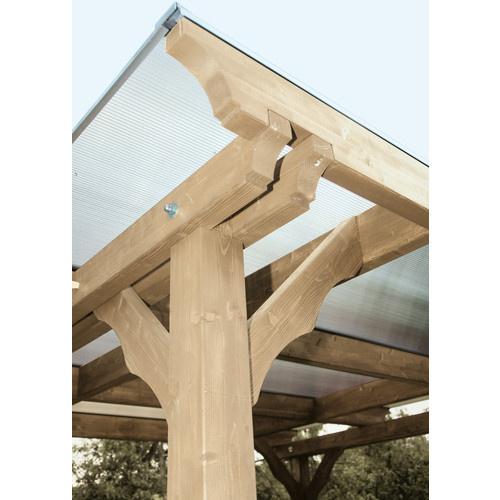 SKANHOLZ Pavillon Marseille Flachdach in Braun mit Polycarbonat-Dach B/H/T: 327 x 236 x 350 cm - Bild 2