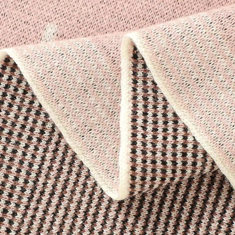 Mimixiong Baby Decke aus Baumwolle gestrickt, Pink, B/B: 100 x 80 cm - Bild 3