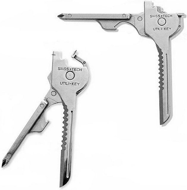 Houspace Edelstahl Utili 6 in 1 EDC Multi-Tool Keychain in Silber - Bild 1