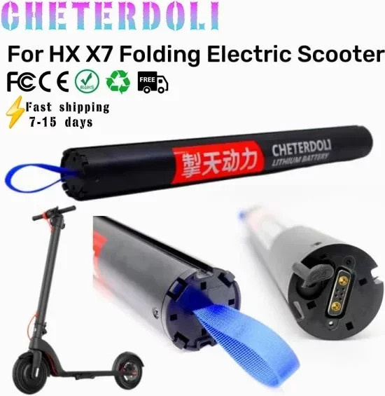 Huanxi X7 Scooter-Akku 36V 12,8Ah, wiederaufladbare Ersatzbatterie für Elektroroller in Schwarz - Bild 1