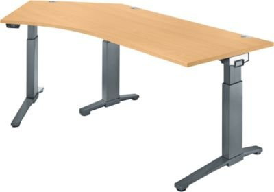 Schäfer Shop Genius ERGOSTYLE S Schreibtisch elektrisch höhenverstellbar, Buche/anthrazit, B/T/H: 216,5 x 80 x 71,5-118,2 cm - Bild 1