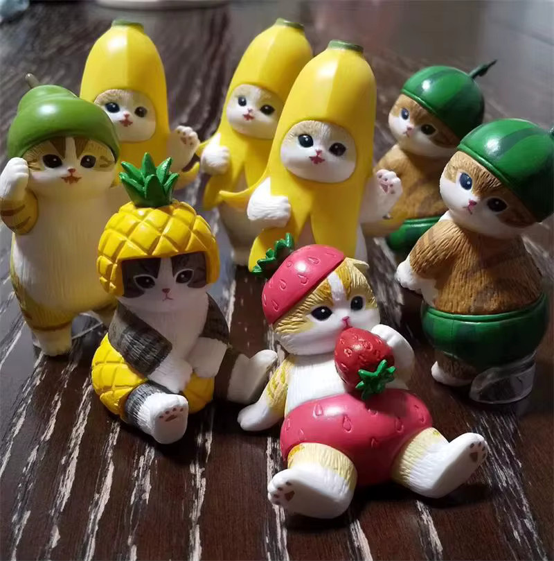 Mofusand Shark Cat Fruit And Bee Serie Blindbox, Mini-Actionfiguren - Bild 4