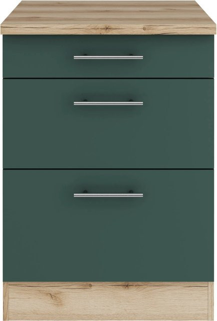 OPTIFIT Savona405 Küchen-Unterschrank in Steingrün mit modernem Design und melaminbeschichteter Qualitätsspanplatte, Breite: 60 cm - Bild 1