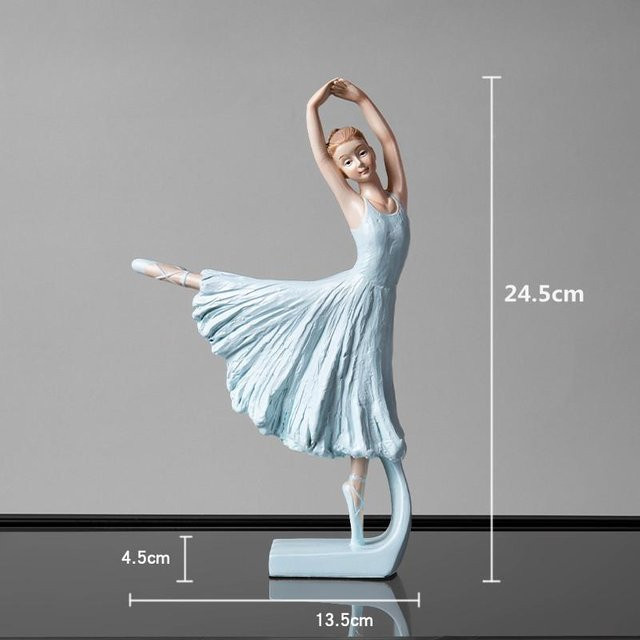 Yiran Furniture Ballettmädchen Ornament Tänzerin aus Kunstharz als Tischdekoration für dein Zimmer - Bild 1