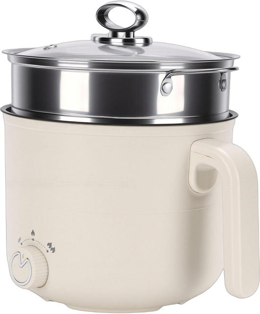 Multifunktionaler elektrischer Hot Pot von Koogeelife mit Dampfkorb aus Edelstahl, grau - Bild 1
