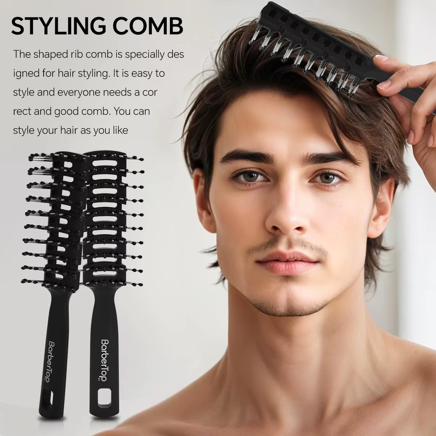 BARBERTOP Haarfärbepinsel mit Fischgrätenform-Kamm, Unisex - Bild 2