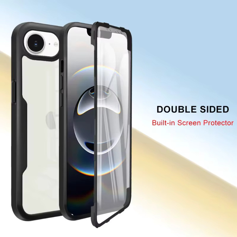 Stoßfeste Acryl-Vollschutz-Case für Apple iPhone 17E und iPhone 17 sowie 16 Pro Max, transparenter Soft-Frame-Bumper mit iOS-Kompatibilität - Bild 4
