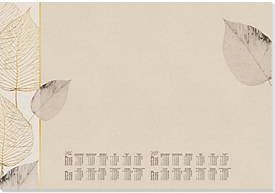 Sigel Papier-Schreibunterlage Blätter-Motiv in Beige mit Kalender 2026/2027, 30 Blatt FSC-zertifiziertes Papier im A2-Format - Bild 1