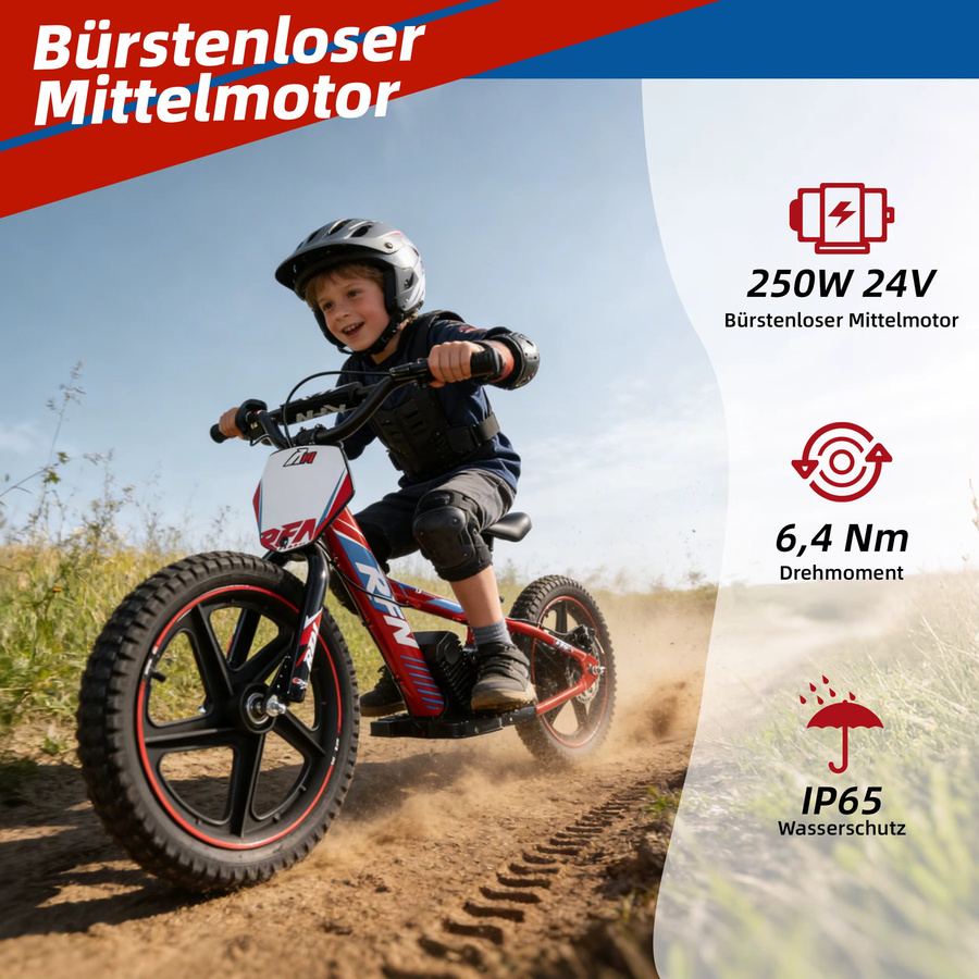 Vankel Kinder Elektro-Dirtbike, Rennmotorrad, ab 4 Jahre - Bild 2