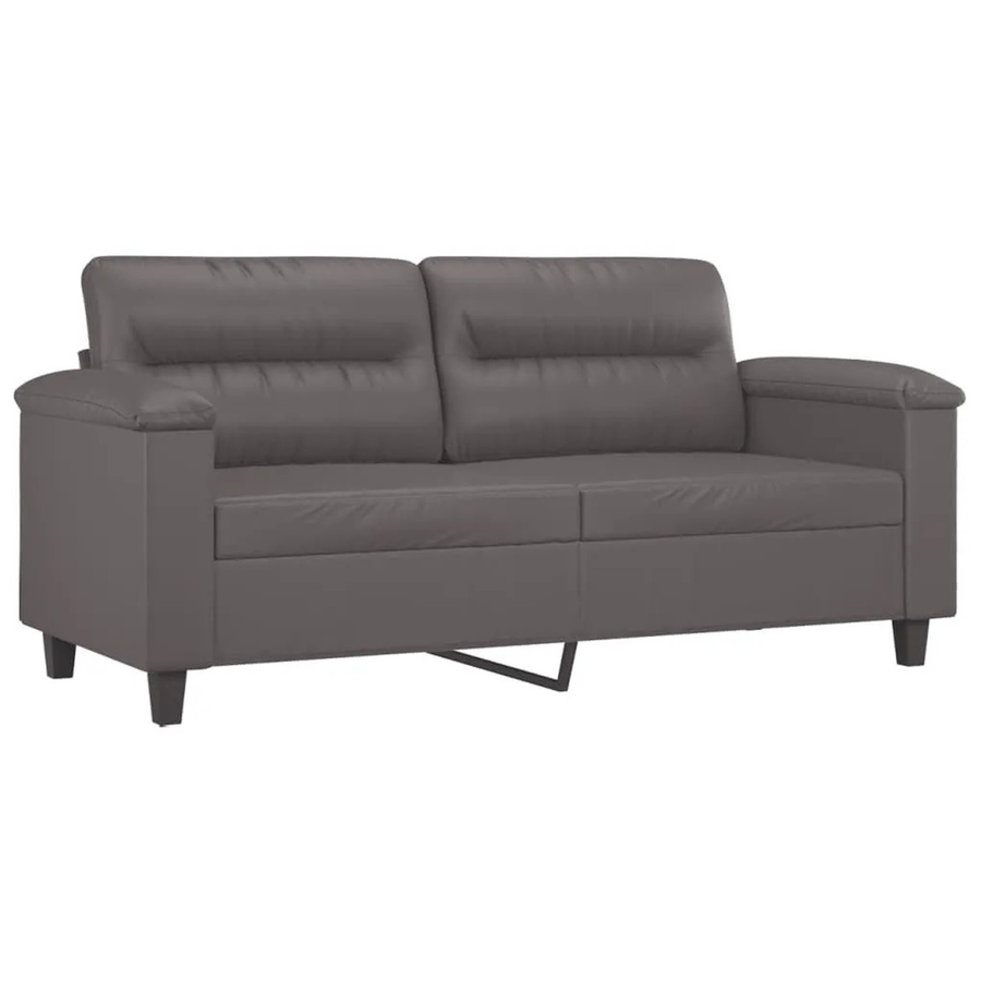 vidaXL 2-Sitzer-Sofa in Grau aus Kunstleder mit Metallrahmen für dein Wohnzimmer - Bild 2