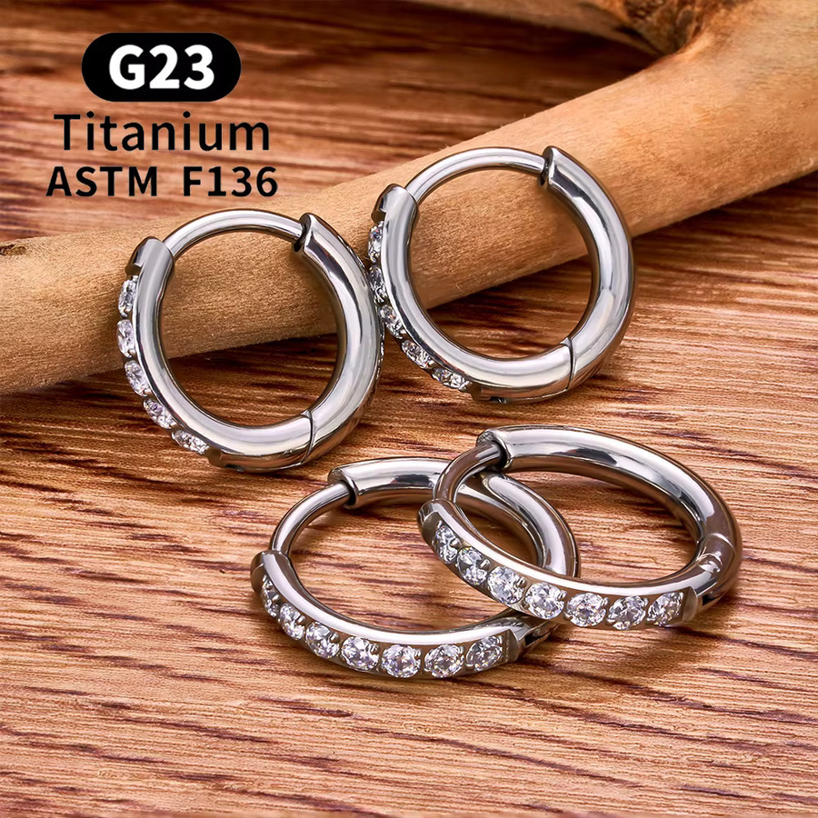 UHERA Ohrring Hoop, Titan, Zirkonia, Silber, Damen - Bild 2