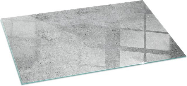 Tulup Glasbodenplatte für Kaminöfen in Grau mit Rohbetonstruktur, B/T: 140 x 70 cm - Bild 1