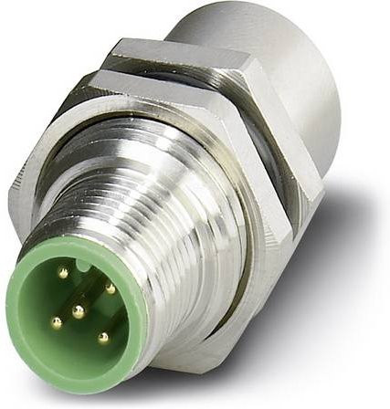 Phoenix Contact Wanddurchführung SACC-5P-DSI-M12MS/FS-M16 Sensor-Aktor-Durchführung, 5-polig, A-Kodierung, Farbe: Silber - Bild 1