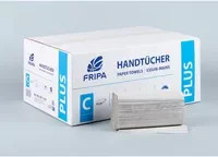 Fripa Papierhandtücher Plus in Weiß und Beige mit Blauer Engel Zertifizierung - Bild 1
