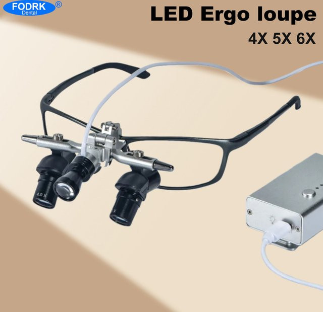 Dentale Ergo-Lupen 4-fache/6-fache Lupe, mit 5-W-LED-Licht - Bild 1
