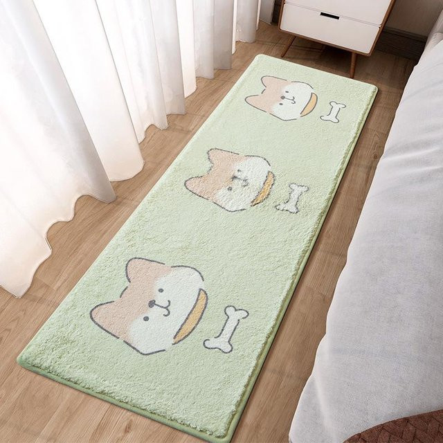 Yiran Furniture Teppich mit Cartoon-Tier-Design in Grün, oval und waschbar, B/T: 60 x 40 cm - Bild 1
