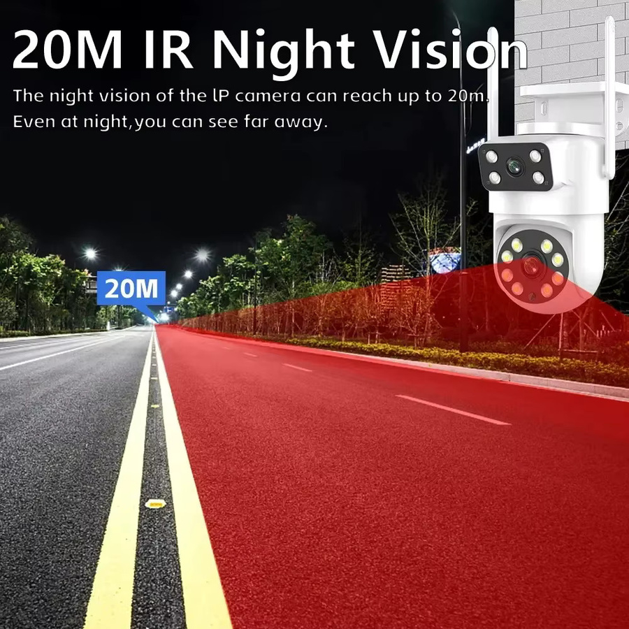 Tuya 4K 8MP Dual Objektiv WIFI PTZ Outdoor Überwachungskamera mit Dual Screen, AI Human Auto Tracking und Sprachsteuerung für Alexa und Google, Weiß - Bild 6