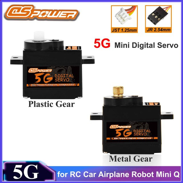 DSpower 5G Micro Digital Servo, Metall/Kunststoff Getriebe, JR/JST Stecker - Bild 1