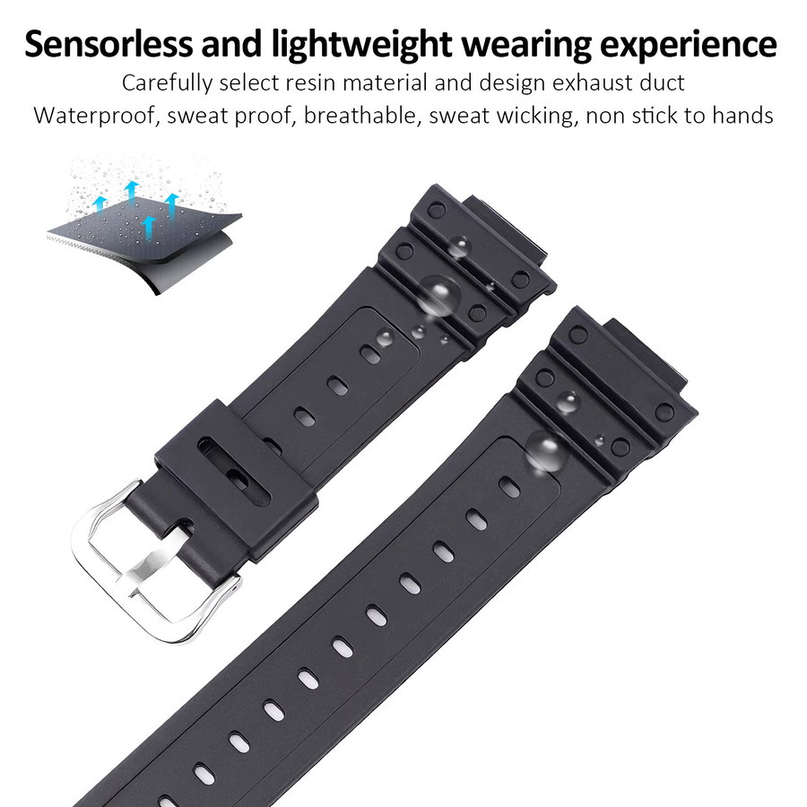 YIFILM Uhrenarmband, Kunststoff, Schwarz, Unisex - Bild 3