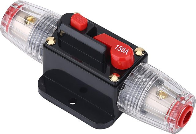 Fishine Manueller 150A Schutzschalter für Auto Audio Sicherungshalter in Grau und Schwarz - Bild 1