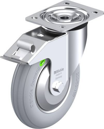 Blickle Lenkrolle L-VW 202R-FI-SG-FA mit Feststeller, grau, Rad-Durchmesser: 200 mm, Tragfähigkeit: 100 kg - Bild 1