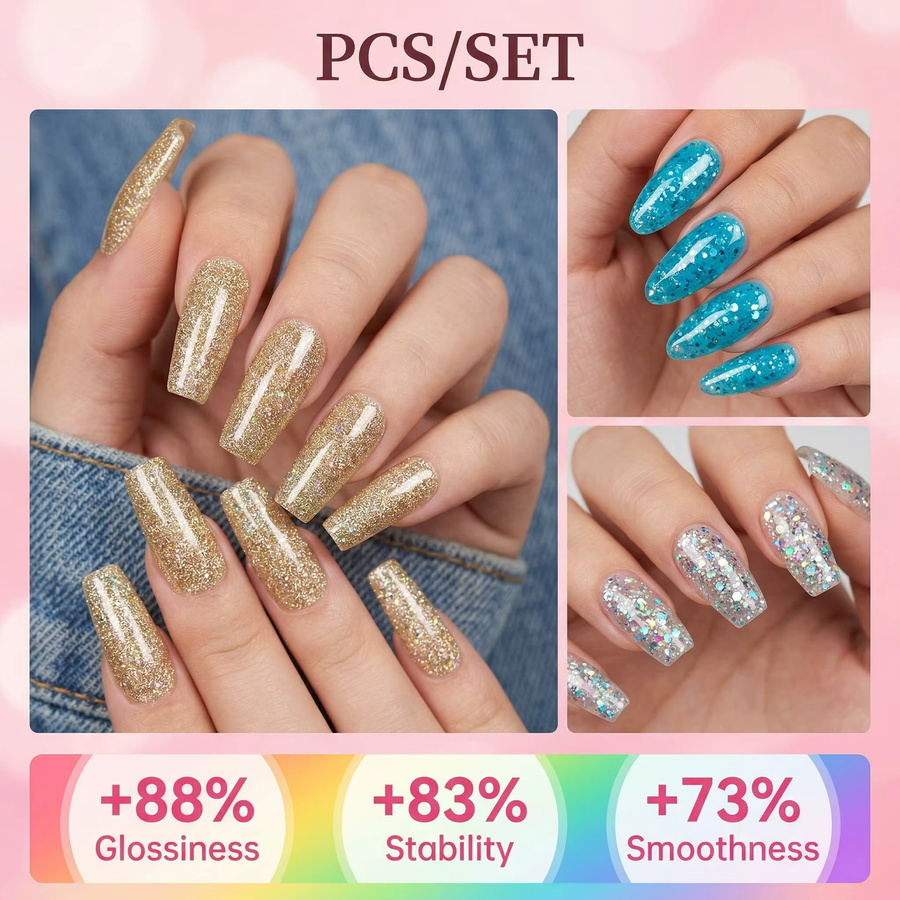 Visuatia Gel-Nagellack-Set, 6-teilig, ablösbar, LED-Gel - Bild 2