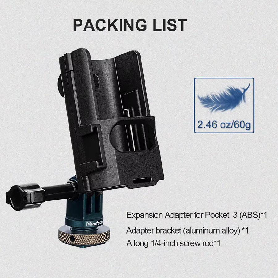 DJI Osmo Pocket 3 Hot Shoe Adapter in Schwarz für Mikrofon und Video-Licht-Halterung - Bild 3