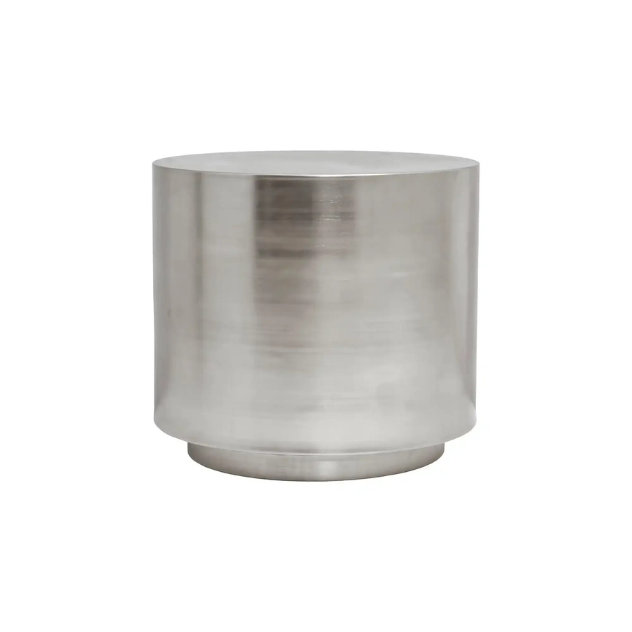 House Doctor Couchtisch Step rund aus Metall in Silber gebürstet, Durchmesser: 45,5 cm, Höhe: 40 cm - Bild 1