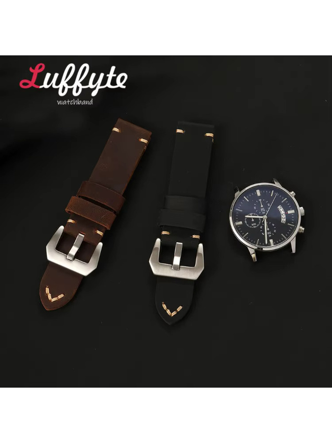 Luffyte Uhrenarmband Leder, Vintage, Herren - Bild 2