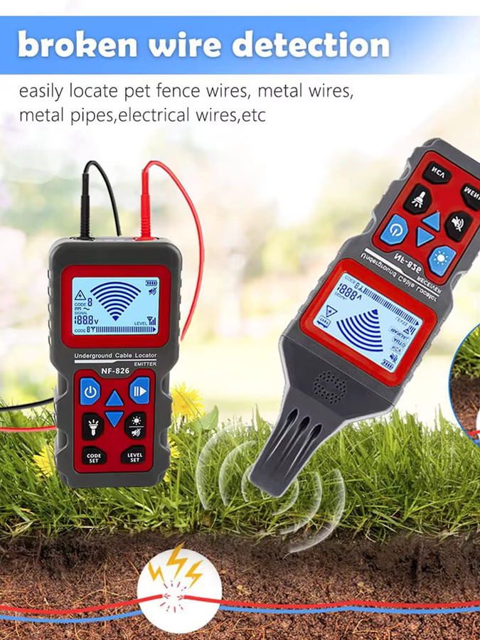 NOYAFA NF-826 Underground Cable Tracker Anti-Interferenz-Kabeltester und unterirdischer Rohrdetektor für Hoch- und Niederspannungskabel - Bild 7