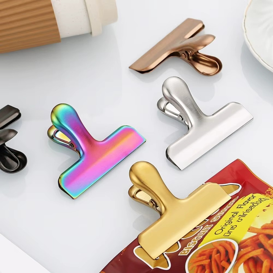 Edelstahl-Dichtungsclip in Silber und Multicolour zur staubdichten Versiegelung von Lebensmitteln und Snacks - Bild 4